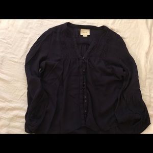 Anthropologie Maeve navy blouse